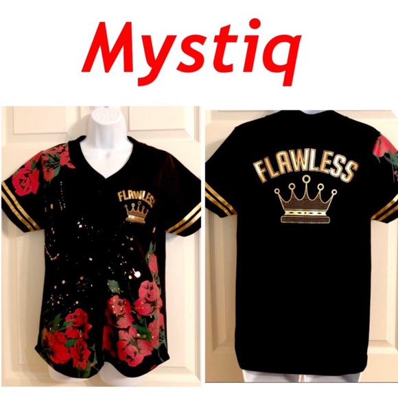 Mystiq Front & Back Graphic Button Down Top - Picture 1 of 9